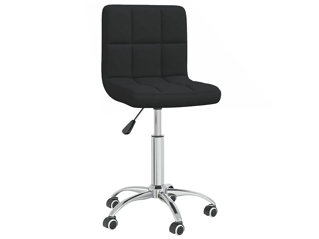 Chaise pivotante de salle à manger Noir Tissu