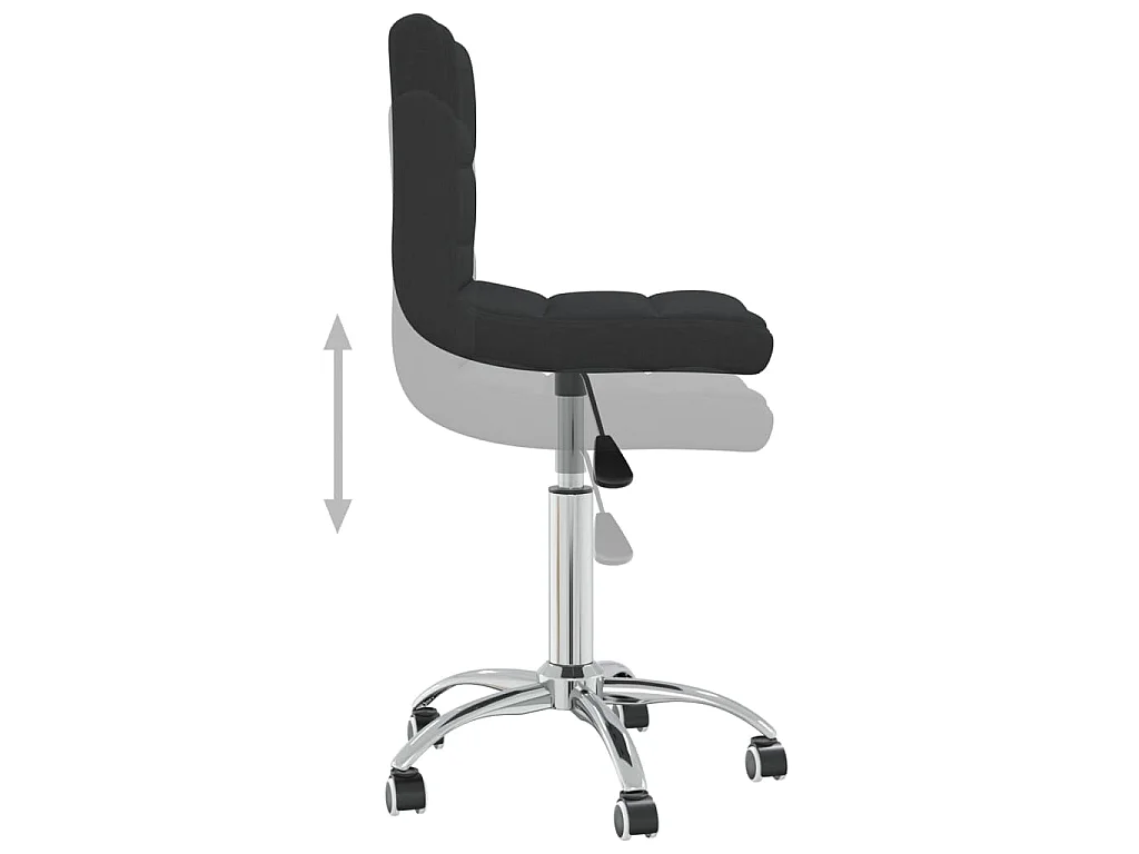Chaise pivotante de salle à manger Noir Tissu