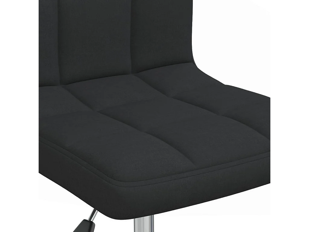 Chaise pivotante de salle à manger Noir Tissu