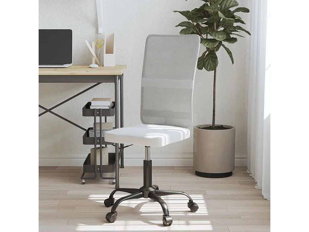 Chaise de bureau réglable en hauteur blanc tissu en maille