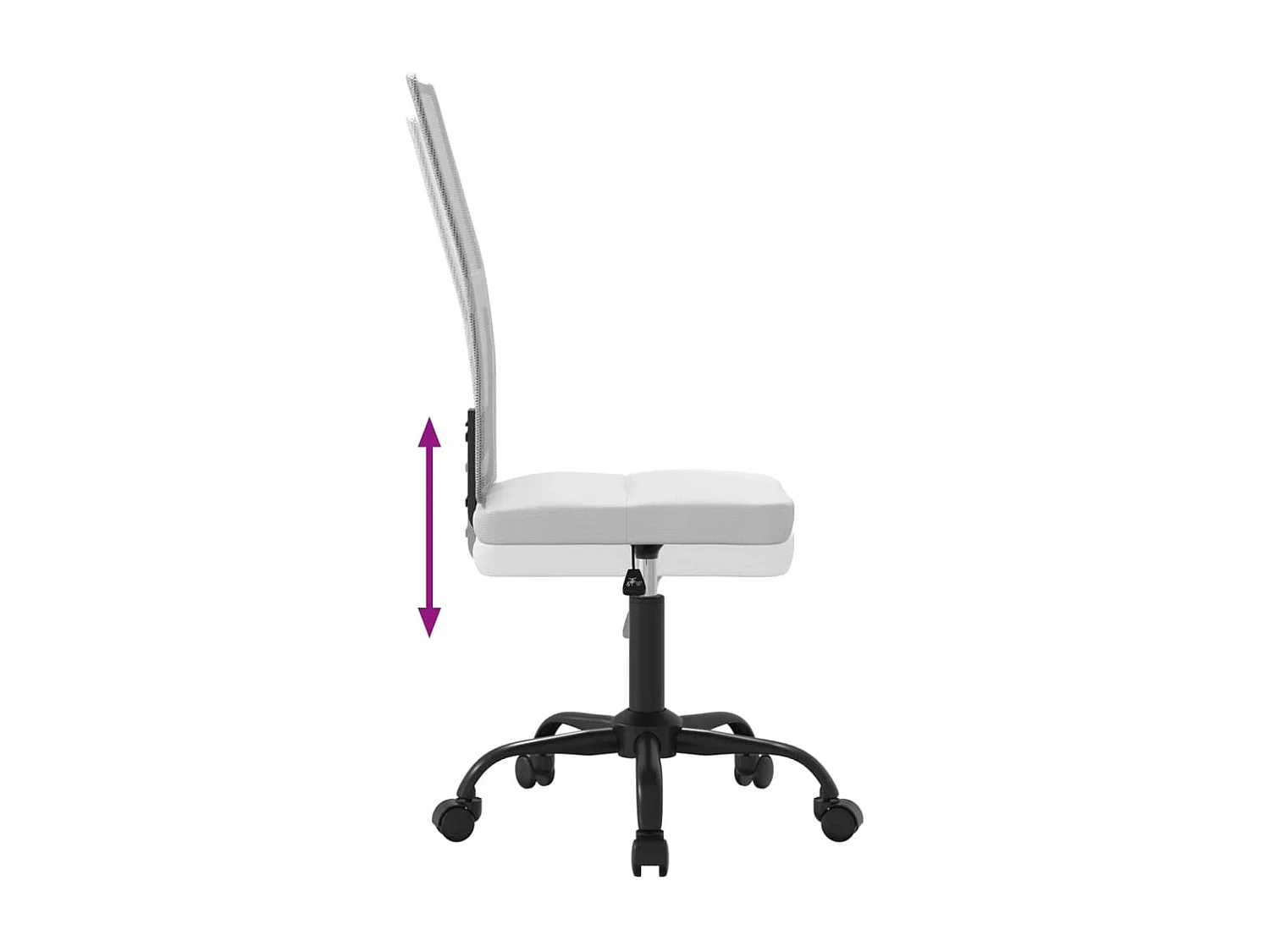 Chaise de bureau réglable en hauteur blanc tissu en maille