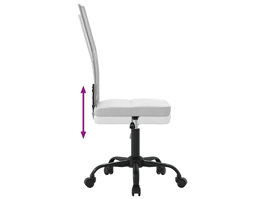 Sedia da Ufficio Altezza Regolabile Bianca in Tessuto a Rete