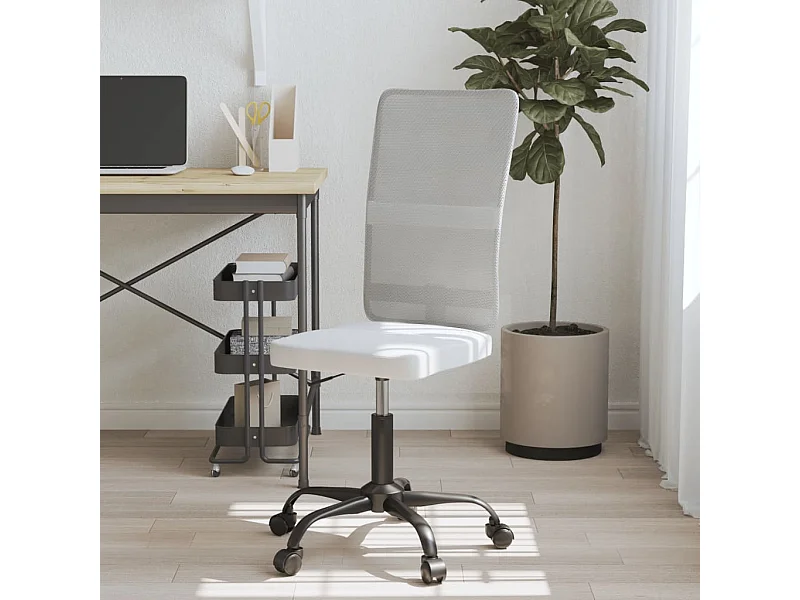 Sedia da Ufficio Altezza Regolabile Bianca in Tessuto a Rete