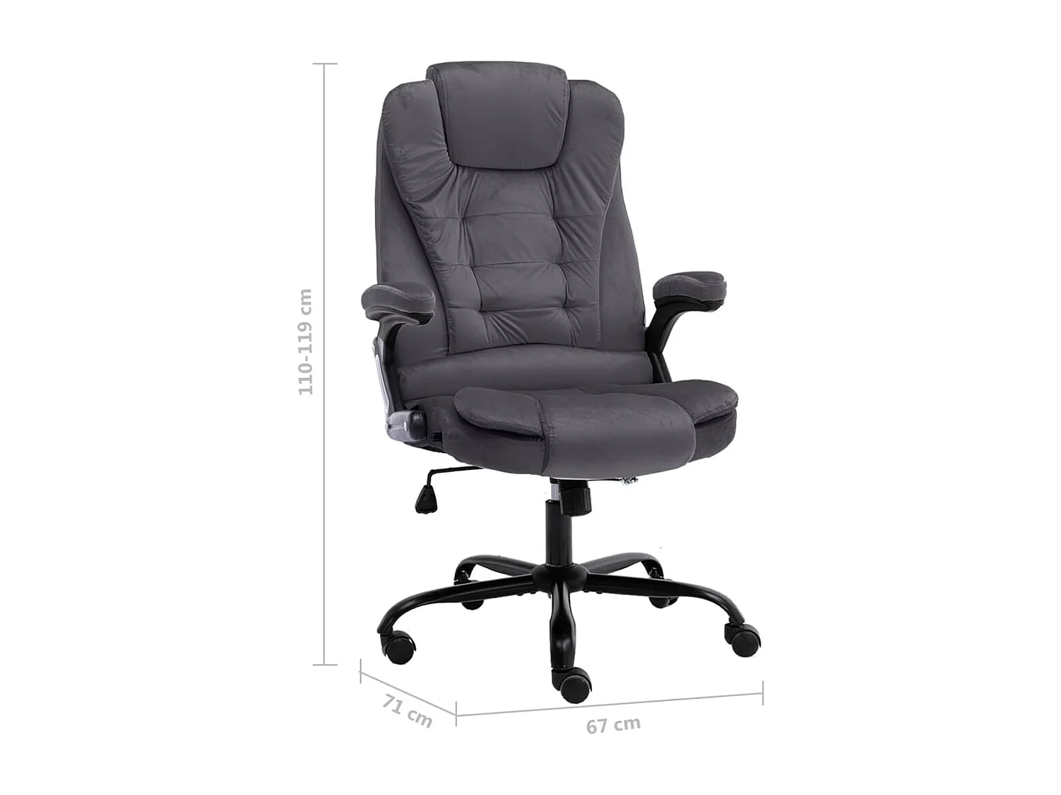 Chaise de bureau Gris foncé Velours