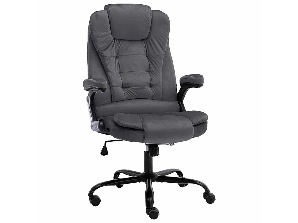 Silla de oficina de terciopelo gris oscuro
