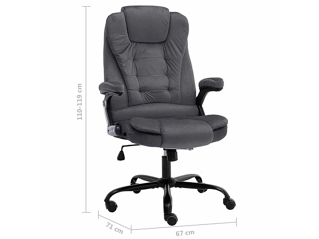 Silla de oficina de terciopelo gris oscuro