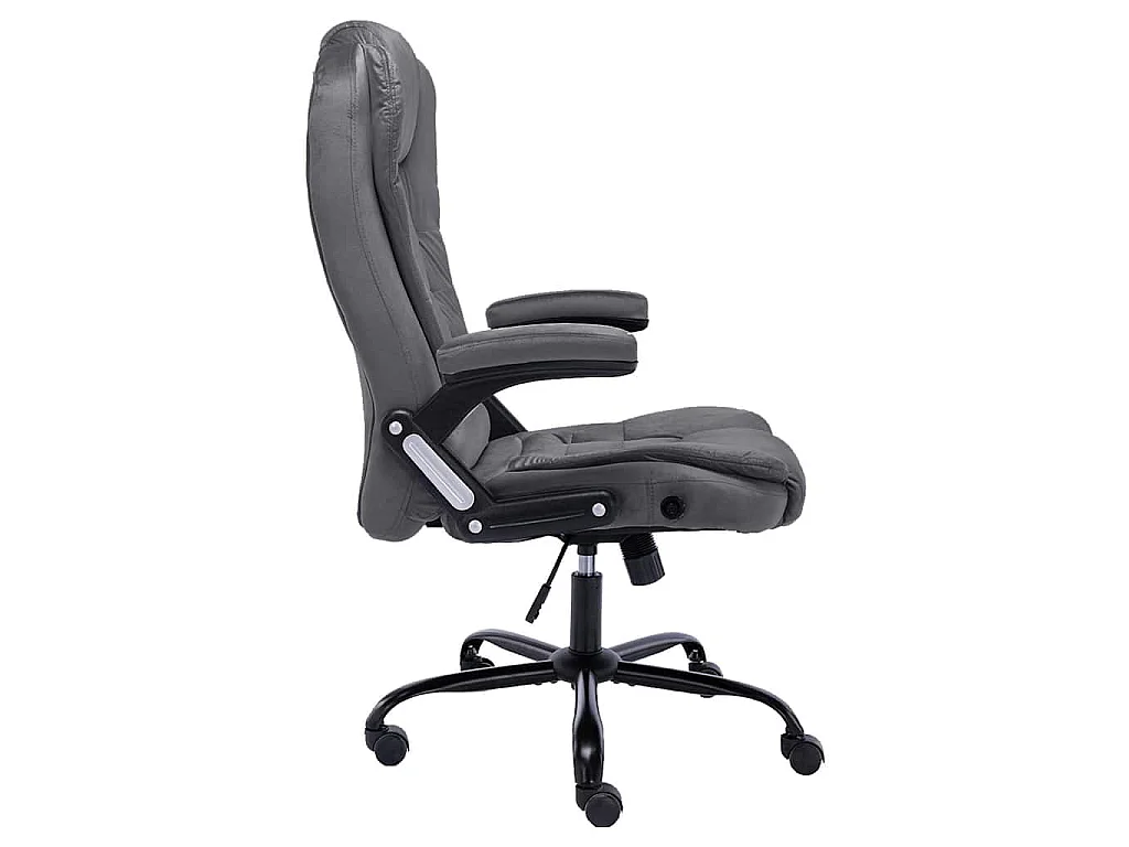 Silla de oficina de terciopelo gris oscuro