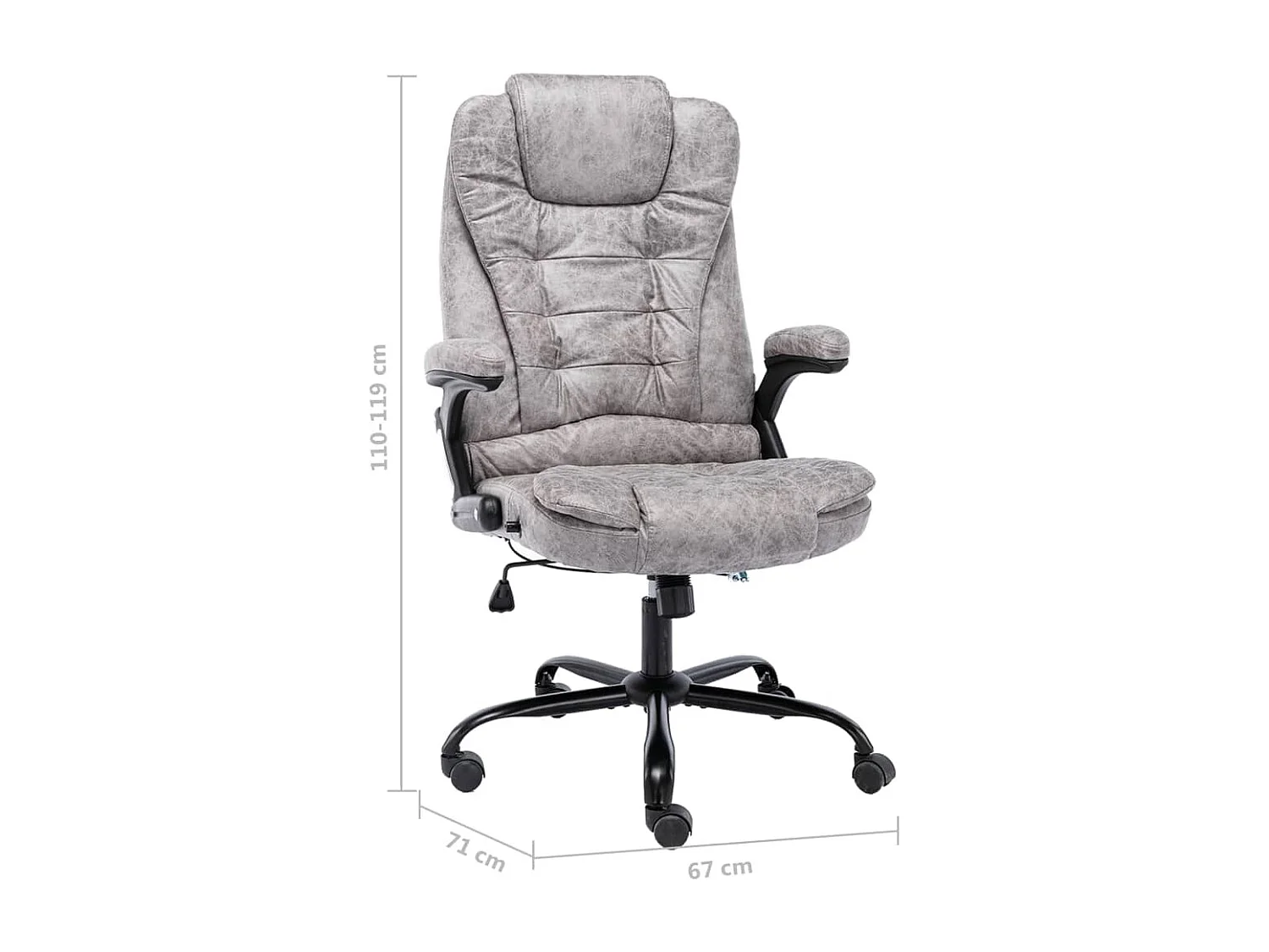 Sedia da Ufficio Grigio Chiaro in Scamosciato