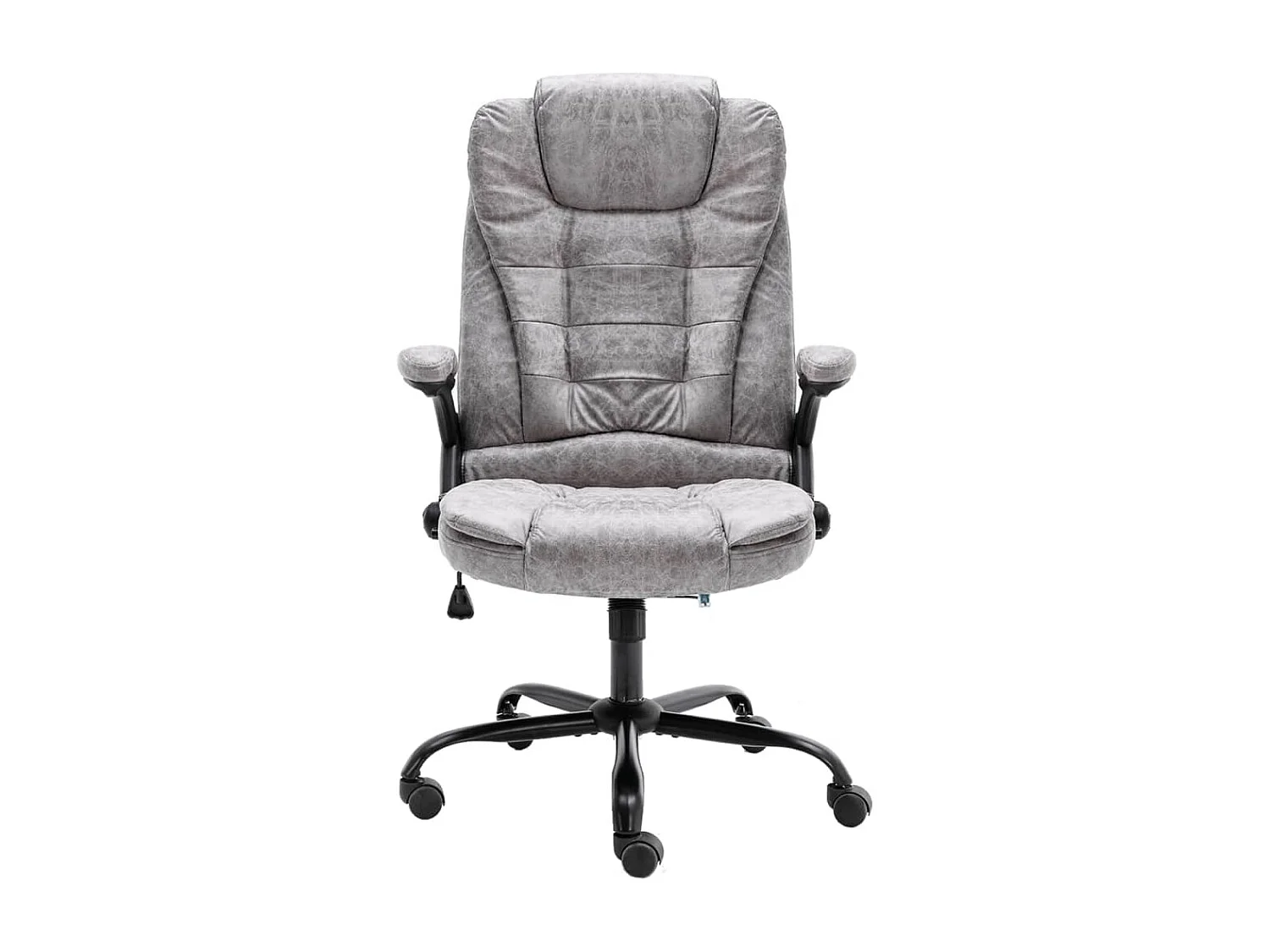 Chaise de bureau gris clair similicuir daim