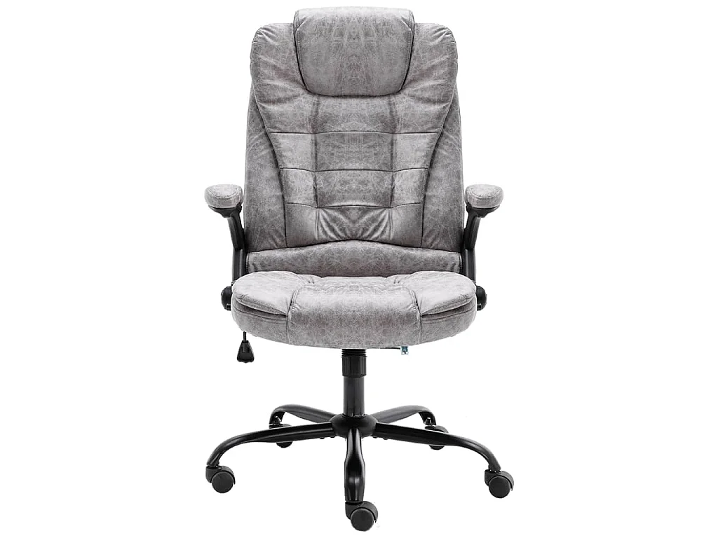 Chaise de bureau gris clair similicuir daim