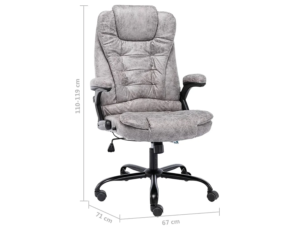 Chaise de bureau gris clair similicuir daim