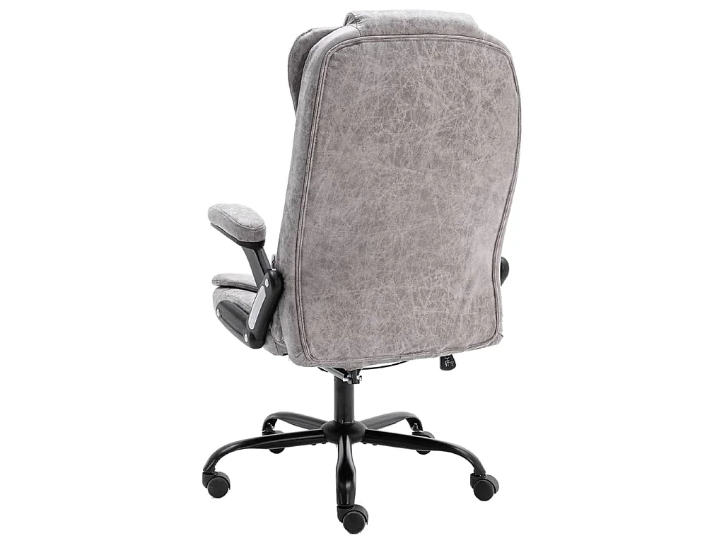 Chaise de bureau gris clair similicuir daim