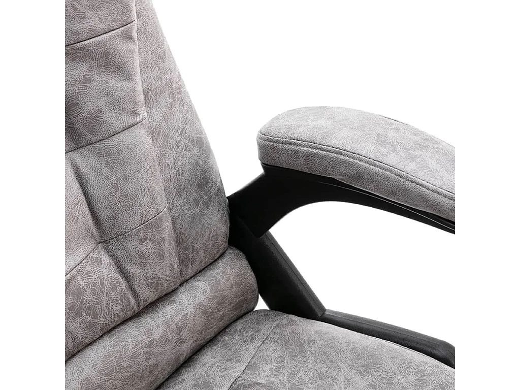 Chaise de bureau gris clair similicuir daim