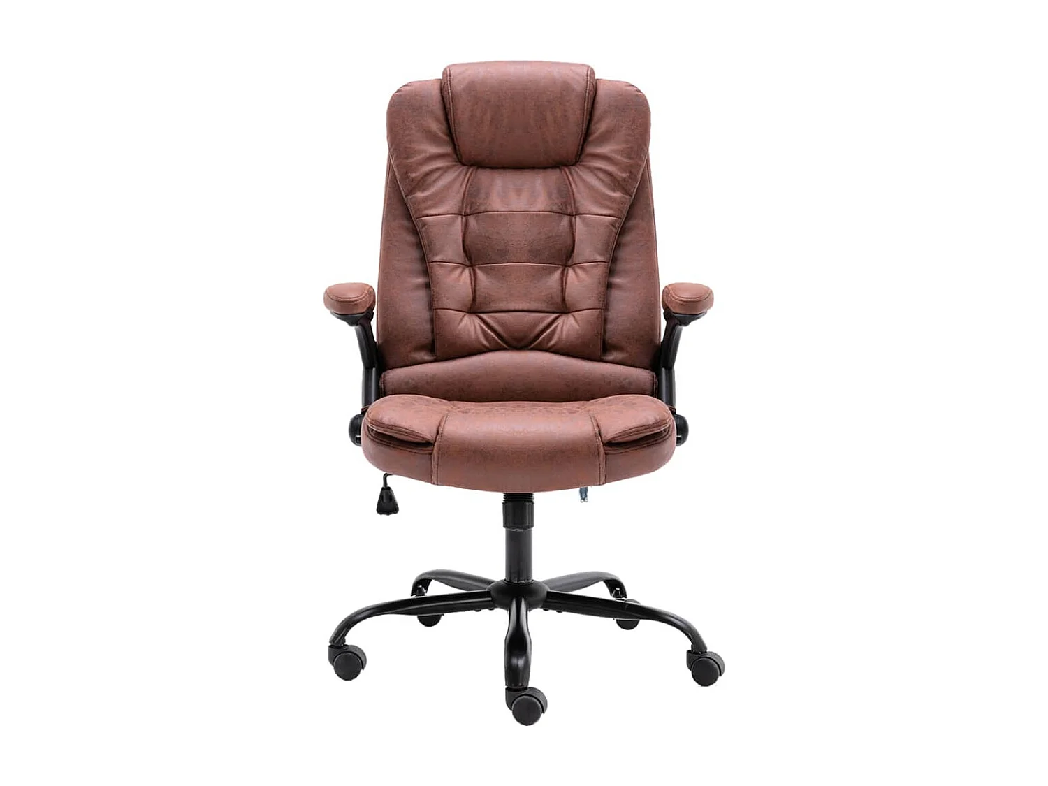 Chaise de bureau marron clair similicuir daim