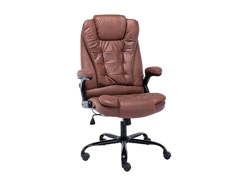 Chaise de bureau marron clair similicuir daim