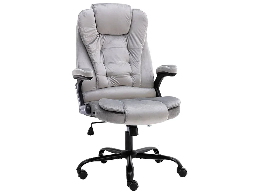 Sedia da Ufficio Grigio Chiaro in Velluto
