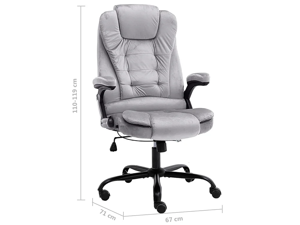 Sedia da Ufficio Grigio Chiaro in Velluto