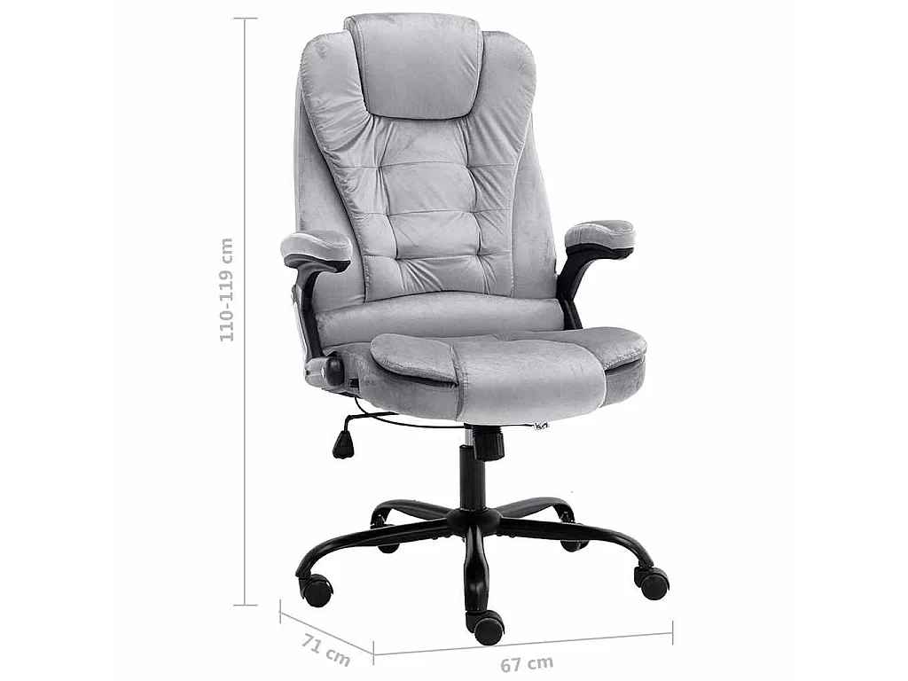 Chaise de bureau Gris clair Velours