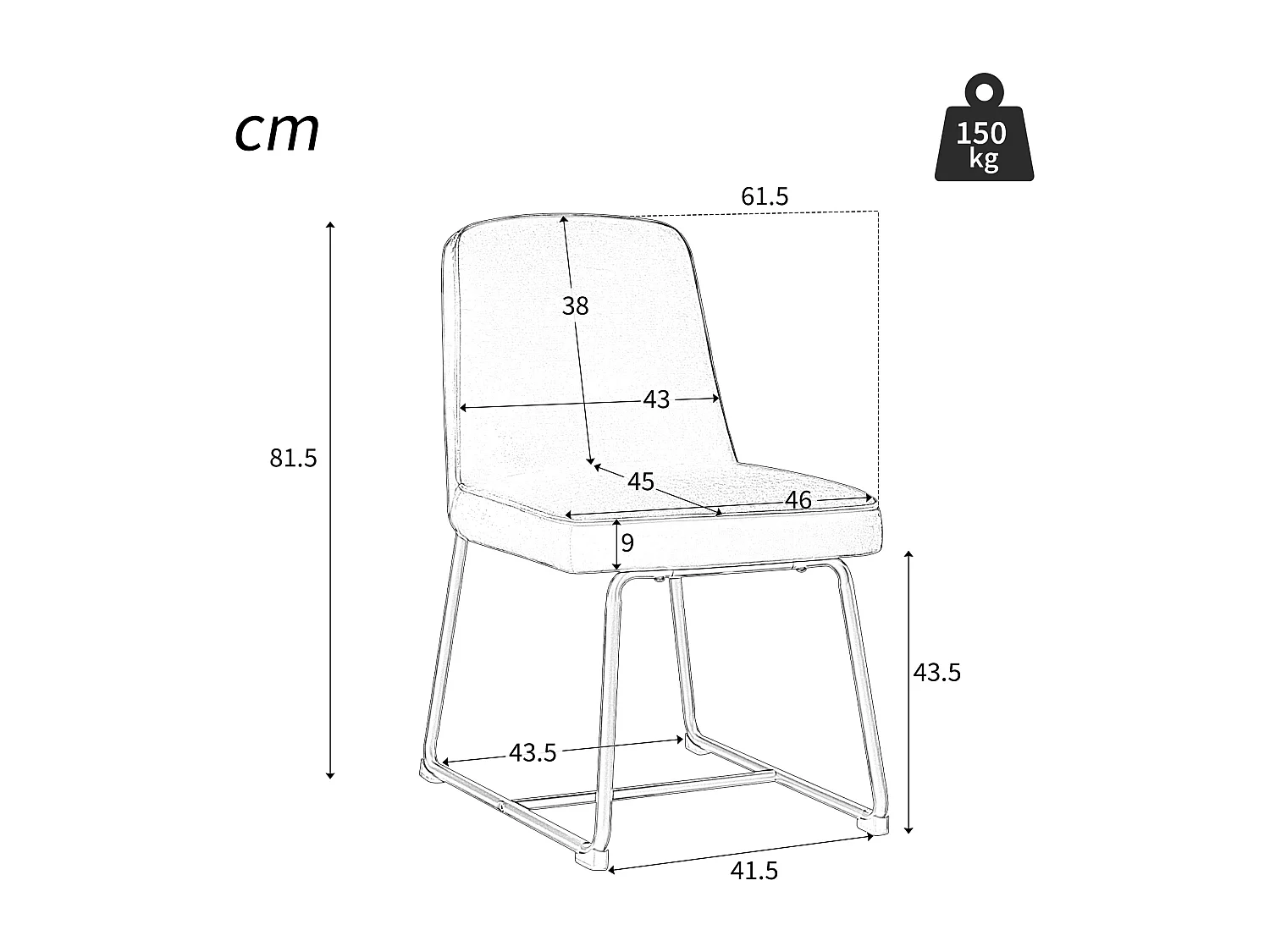 Silla de comedor de lino, 4 piezas, metal negro, reposabrazos, gris