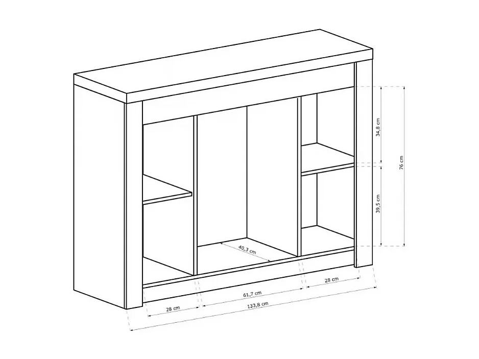 Aparador de madera blanqueada con tiradores de metal Forever - Sin LEDs