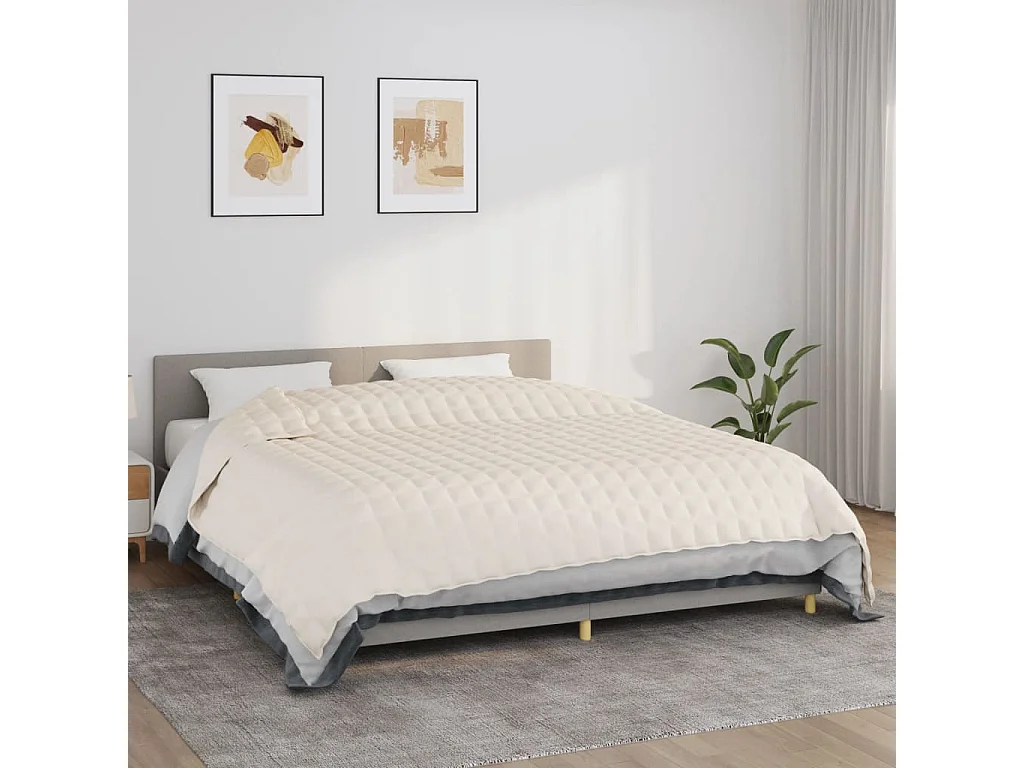 Gewichtsdecke Hellcreme 220x260 cm 15 kg Stoff