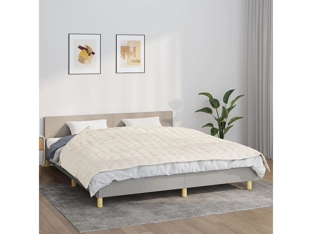 Couverture lestée Crème clair 155x220 cm 7 kg Tissu