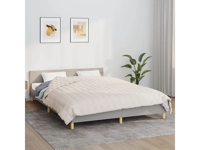Cobertor ponderado Creme claro 220x240 cm 15 kg - Ajuda para dormir confortável em algodão hipoalergénico