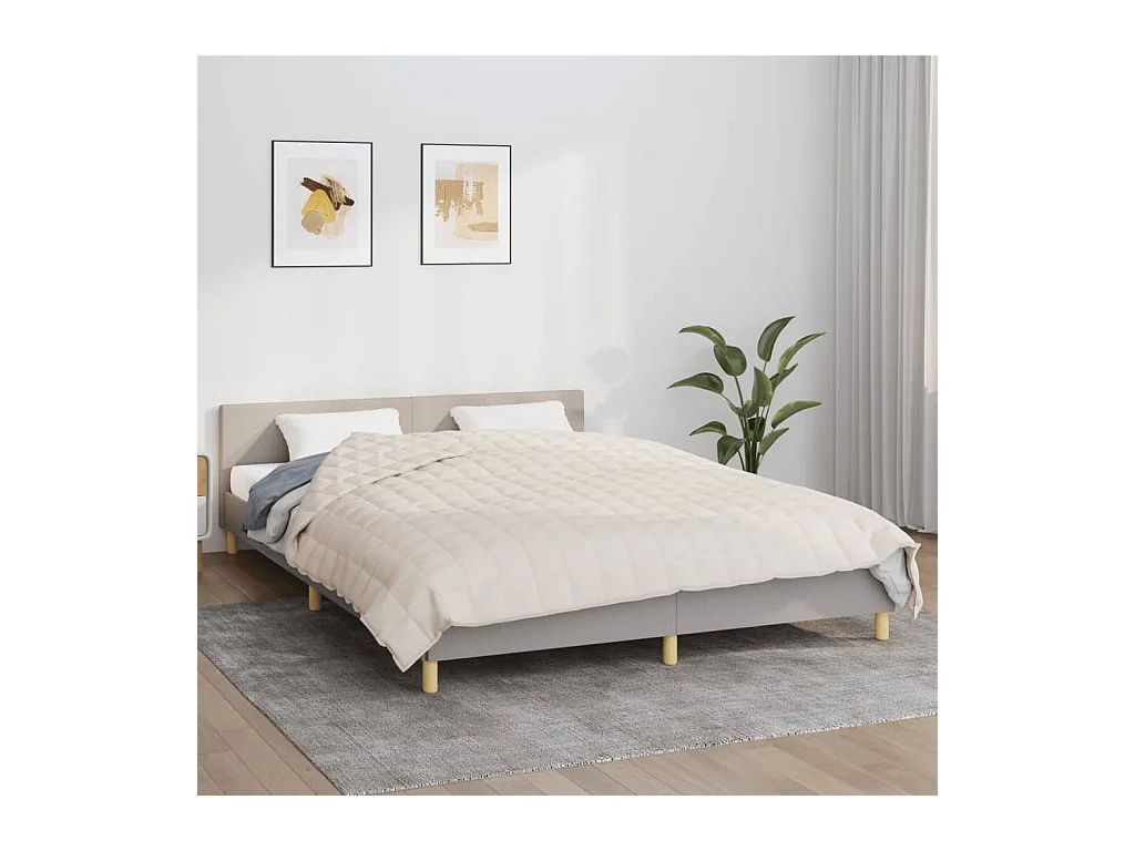 Couverture lestée Crème clair 220x240 cm 11 kg Tissu Confortable Hypoallergénique