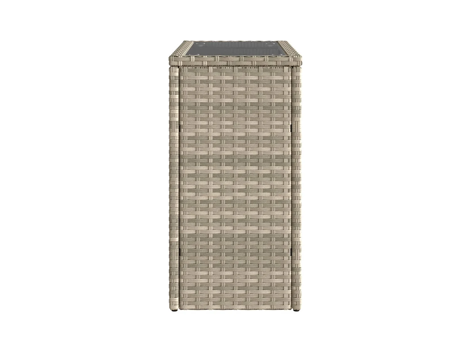 Garten-Beistelltisch mit Glasplatte 58x27,5x55 cm Poly Rattan