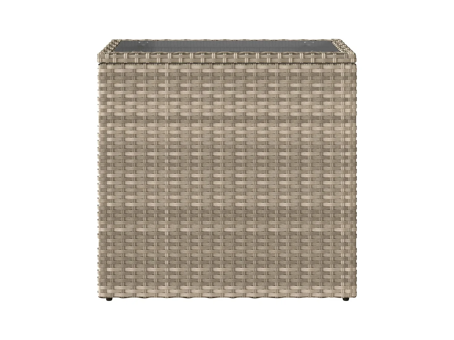 Garten-Beistelltisch mit Glasplatte 58x27,5x55 cm Poly Rattan