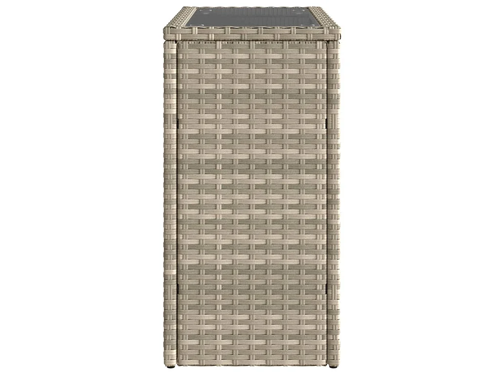 Tavolo Giardino Piano Vetro Grigio Chiaro 58x27,5x55 Polyrattan