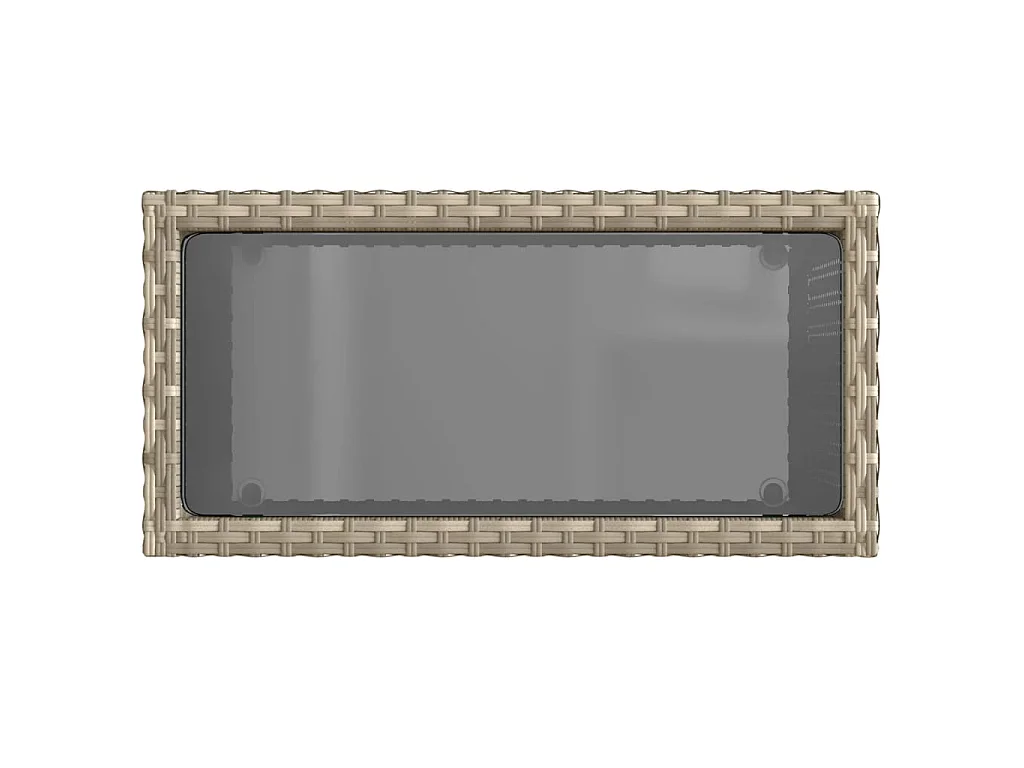 Tavolo Giardino Piano Vetro Grigio Chiaro 58x27,5x55 Polyrattan