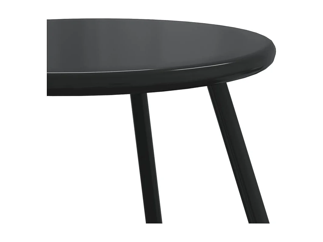 Tables basses de jardin 2pcs rondes noir acier enduit de poudre