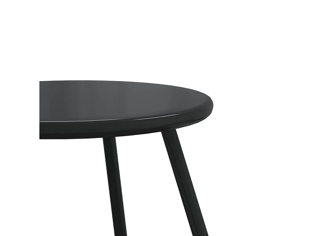 Mesas centro p/ jardim redondas 2 pcs aço revestido a pó preto