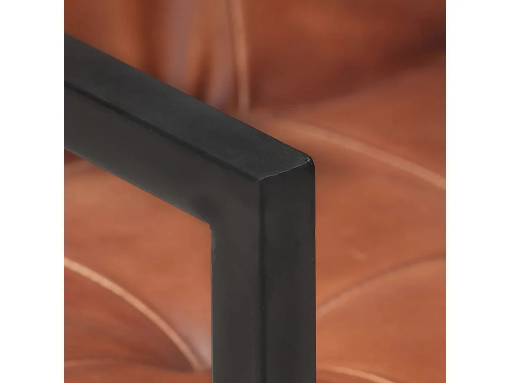 Chaises à manger cantilever lot de 2 marron cuir véritable