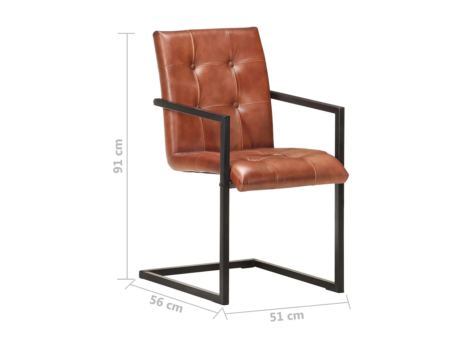 Eetkamerstoelen 4 st echt leer bruin