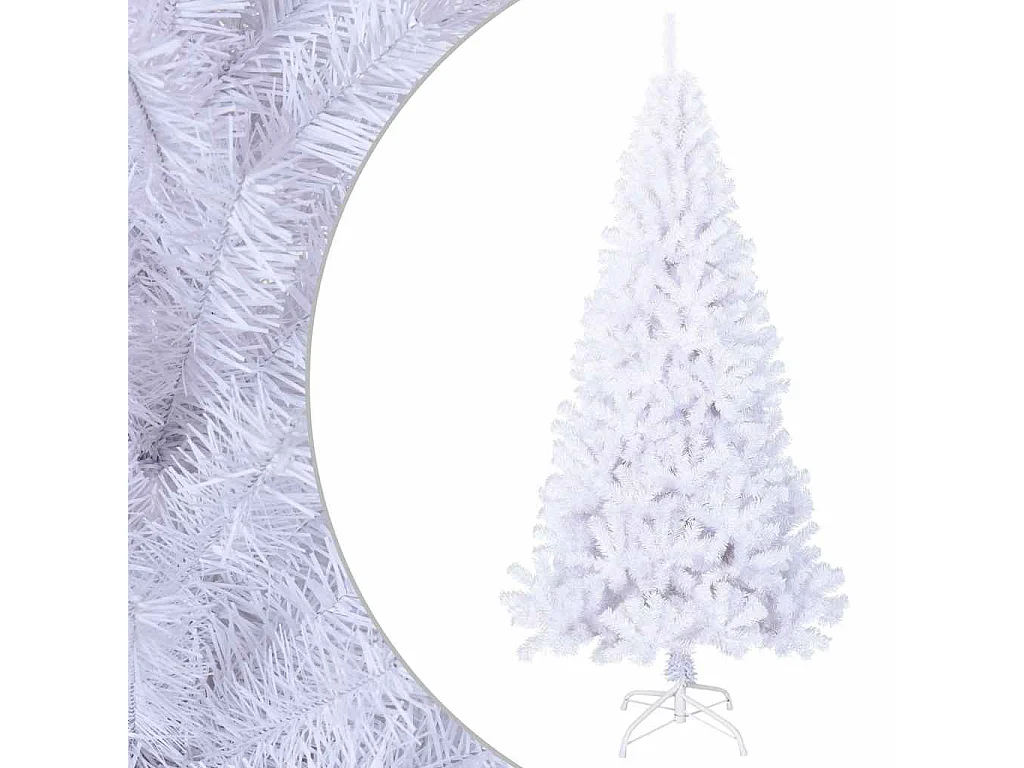 Árvore de Natal artificial com ramos grossos 210 cm PVC branco
