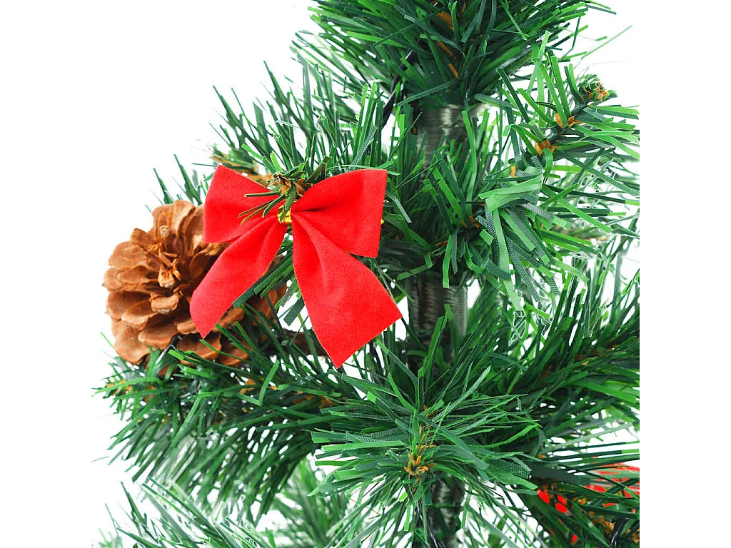 Arbre de Noël artificiel pré-éclairé avec boules vert 64 cm