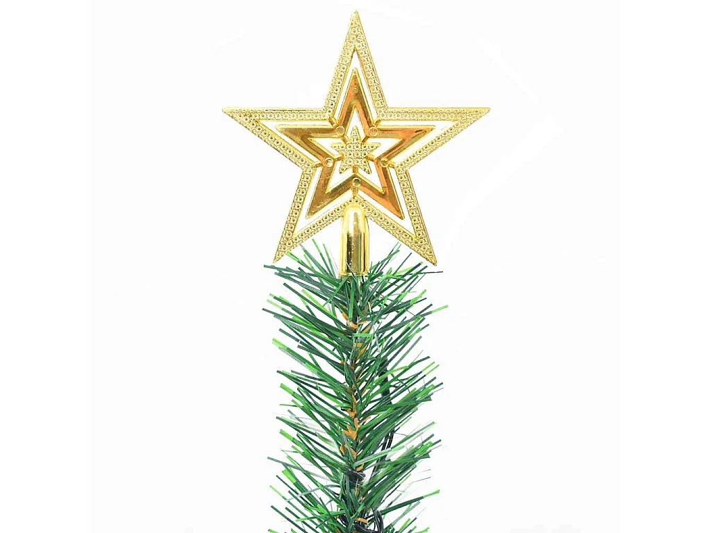 Árvore de Natal artificial pré-iluminada + enfeites 64 cm verde