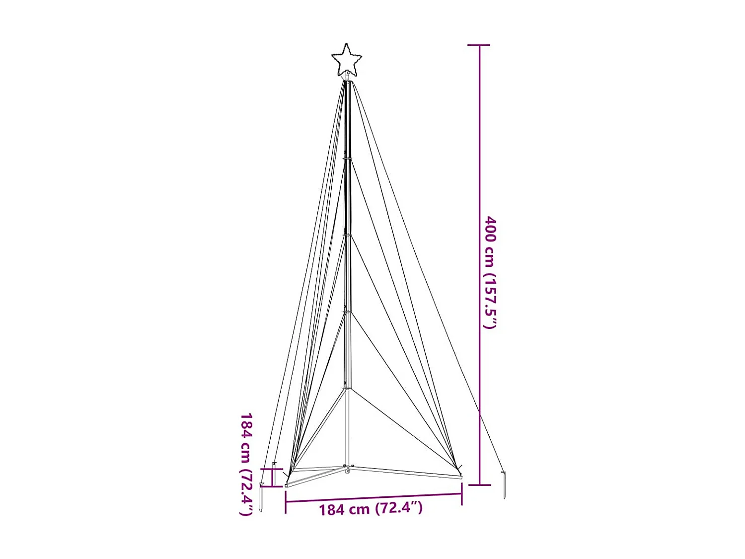 Sapin de Noël à LED 615 LED bleu 404,5 cm