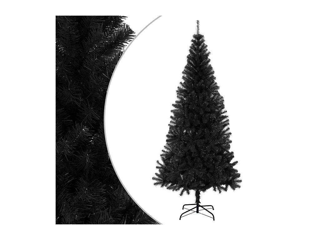 Kunstkerstboom met standaard 240 cm PVC zwart