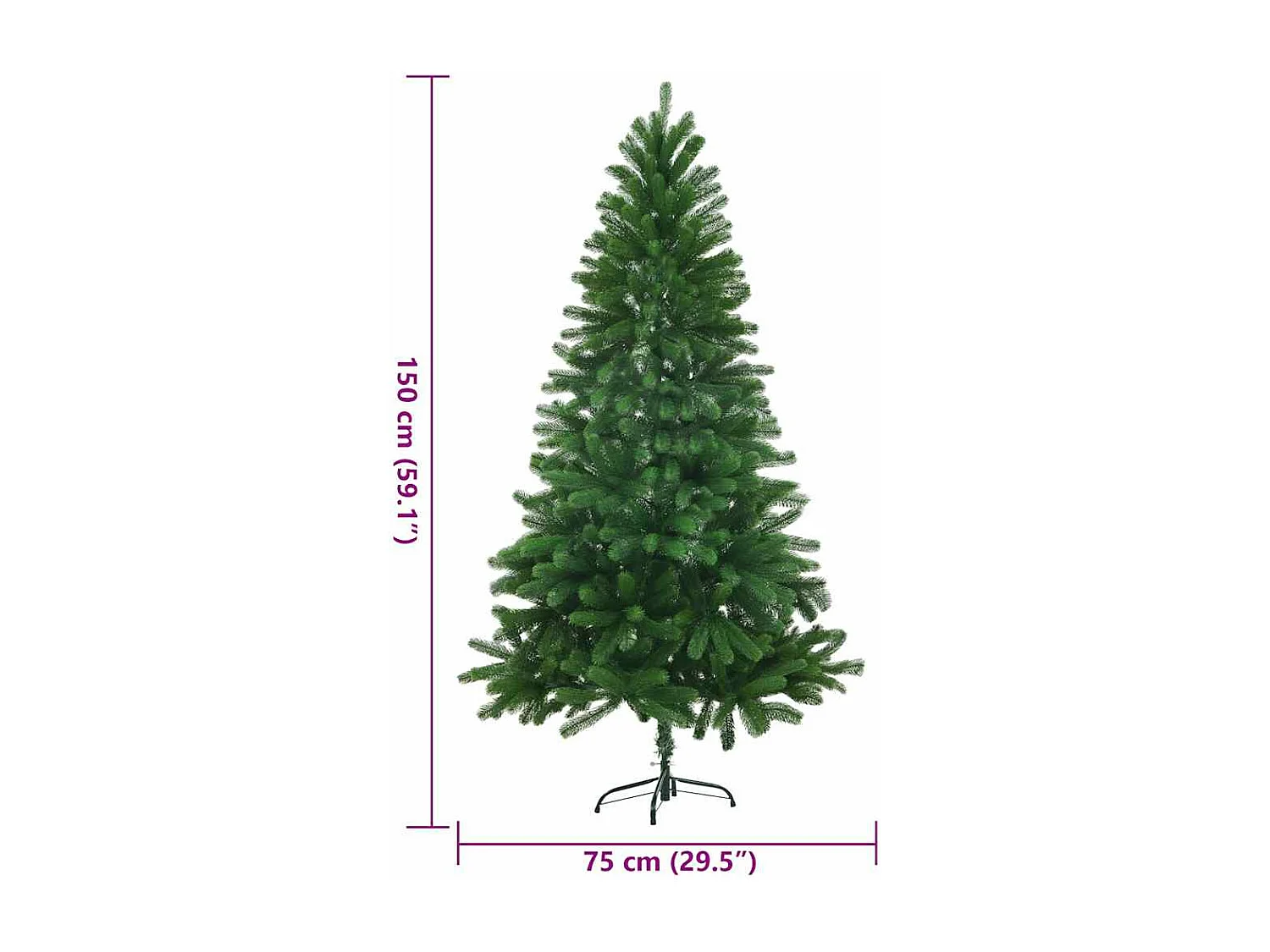 Künstlicher Weihnachtsbaum Naturgetreue Nadeln 150 cm Grün