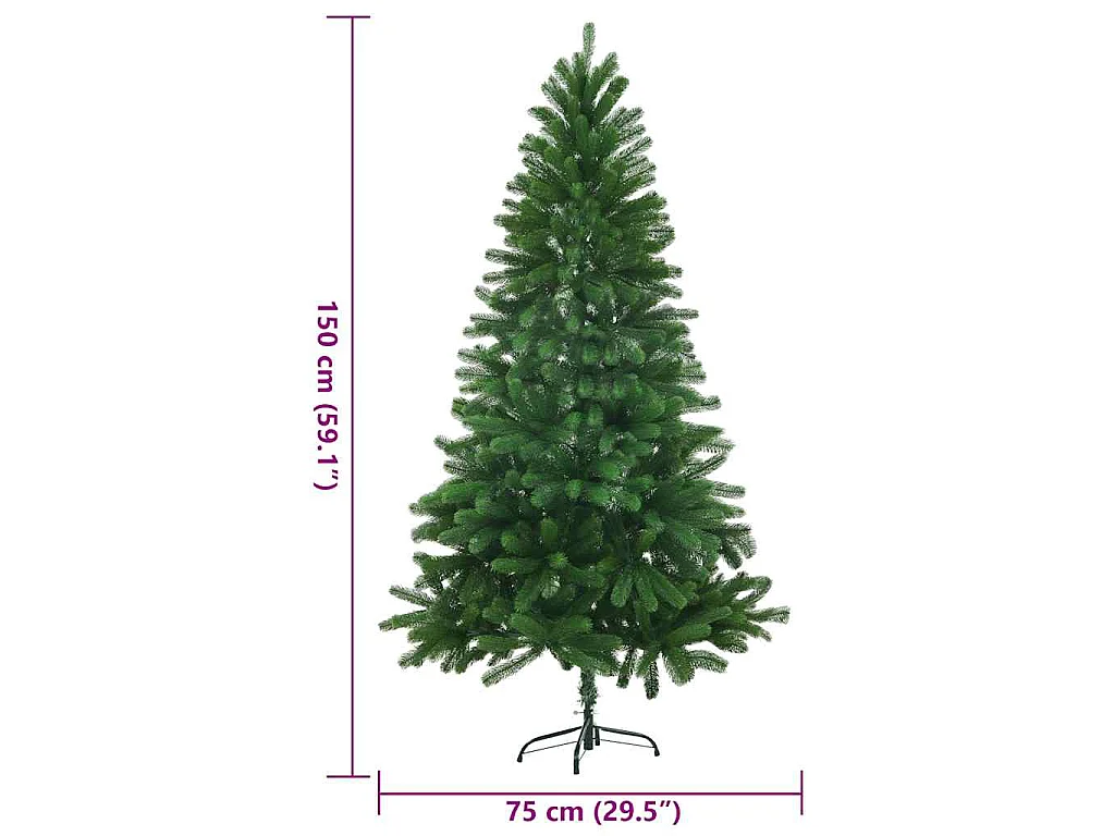 Árvore de Natal artificial agulhas realistas 150 cm verde