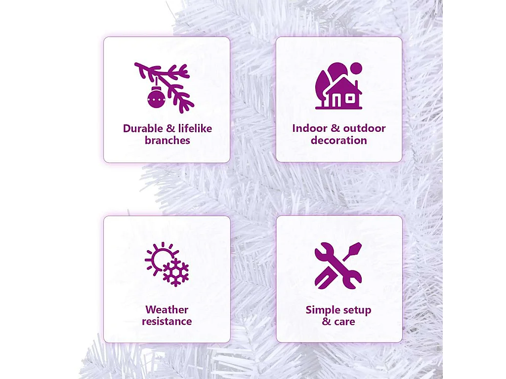 Árbol de Navidad artificial L 240 cm blanco