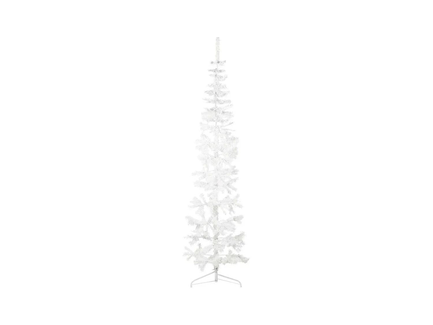 Künstlicher Halb-Weihnachtsbaum mit Ständer Schlank Weiß 240 cm