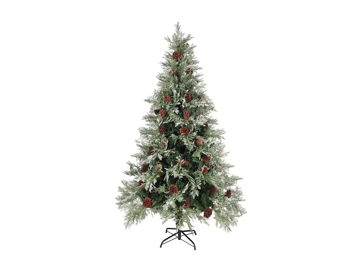 Weihnachtsbaum mit Beleuchtung und Kiefernzapfen 195 cm PVC&PE