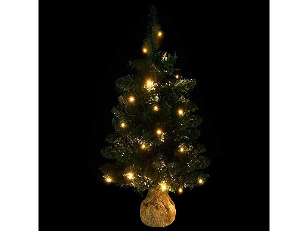 Kunstkerstboom met verlichting en standaard 90 cm PVC groen