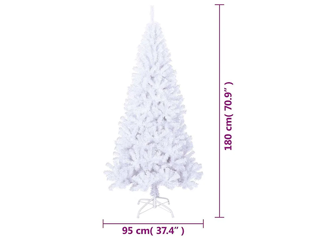 Kunstkerstboom met dikke takken 180 cm PVC wit