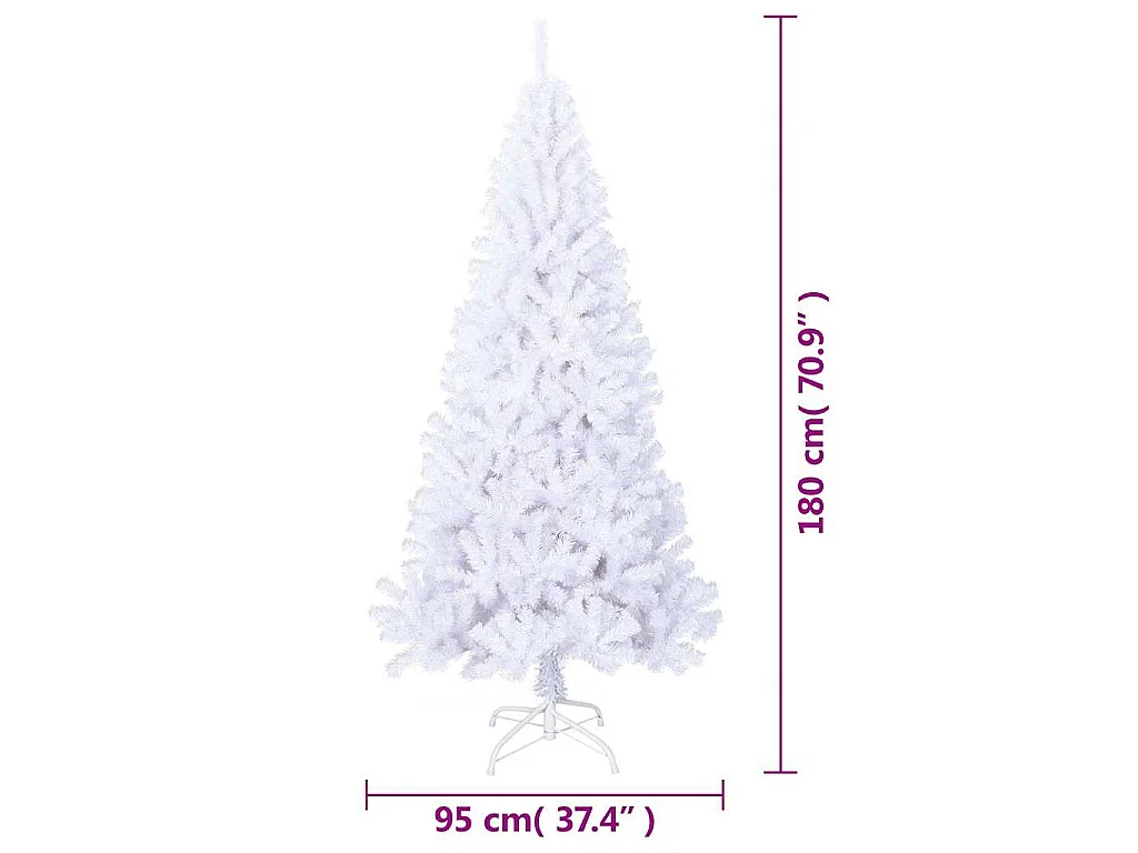 Kunstkerstboom met dikke takken 180 cm PVC wit