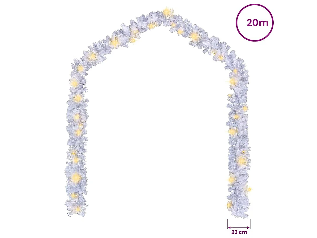 Guirlande de Noël avec lumières LED 20 m Blanc